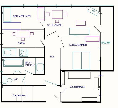 Grundriss der Ferienwohnung